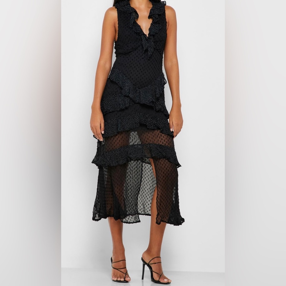 Ruffle Details Layered Dress